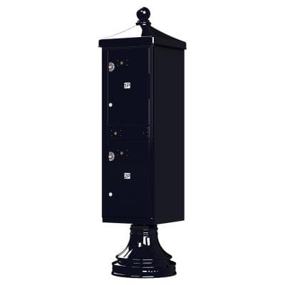 1590-T1V2 Outdoor Parcel Locker with Vogue Accessory in Black