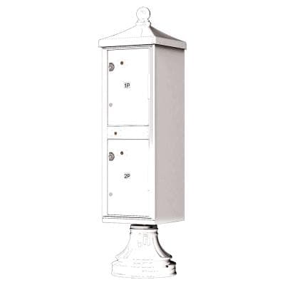 1590-T1V2 Outdoor Parcel Locker with Vogue Accessory in White
