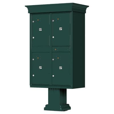 1590-T2V Outdoor Parcel Locker with Vogue Accessory in Forest Green